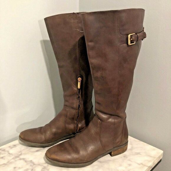 Sam Edelman Brown Leather Riding Boots size 6.5 M - Picture 1 of 8
